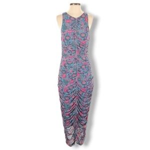 House of Harlow 1960 Pink and Blue Midi Dress Size Small